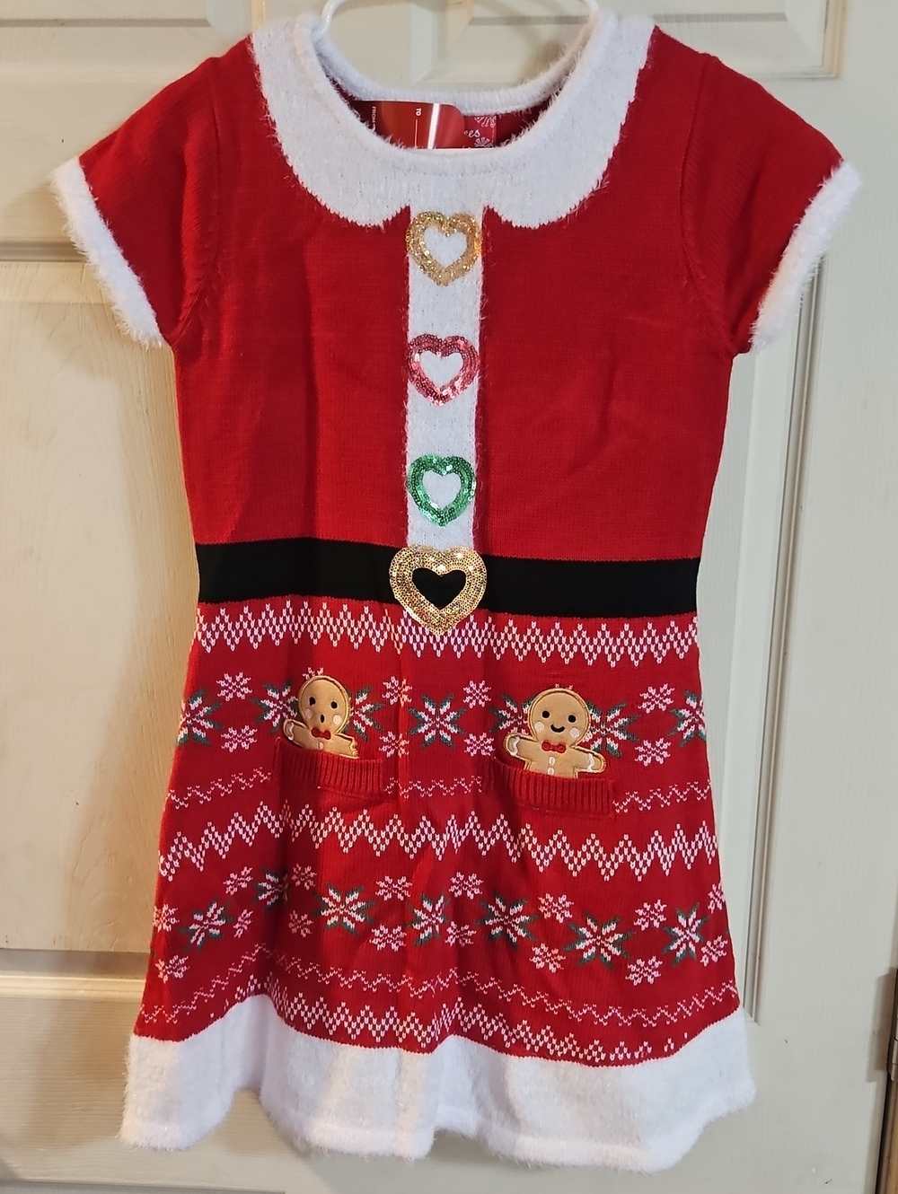 33 DEGREES GIRLS CHRISTMAS SWEATER DRESS: RED: NEW WITH TAGS: SIZE XL (16)